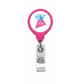 Jumbo Hot Pink Round Retractable Badge Reel (Polydome)
